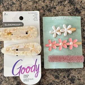 Hair Clip and Bobby Pin Set - Cream, Pink, Gold